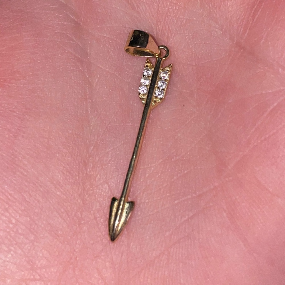 Golden arrow necklace. Never worn. Chain included.
